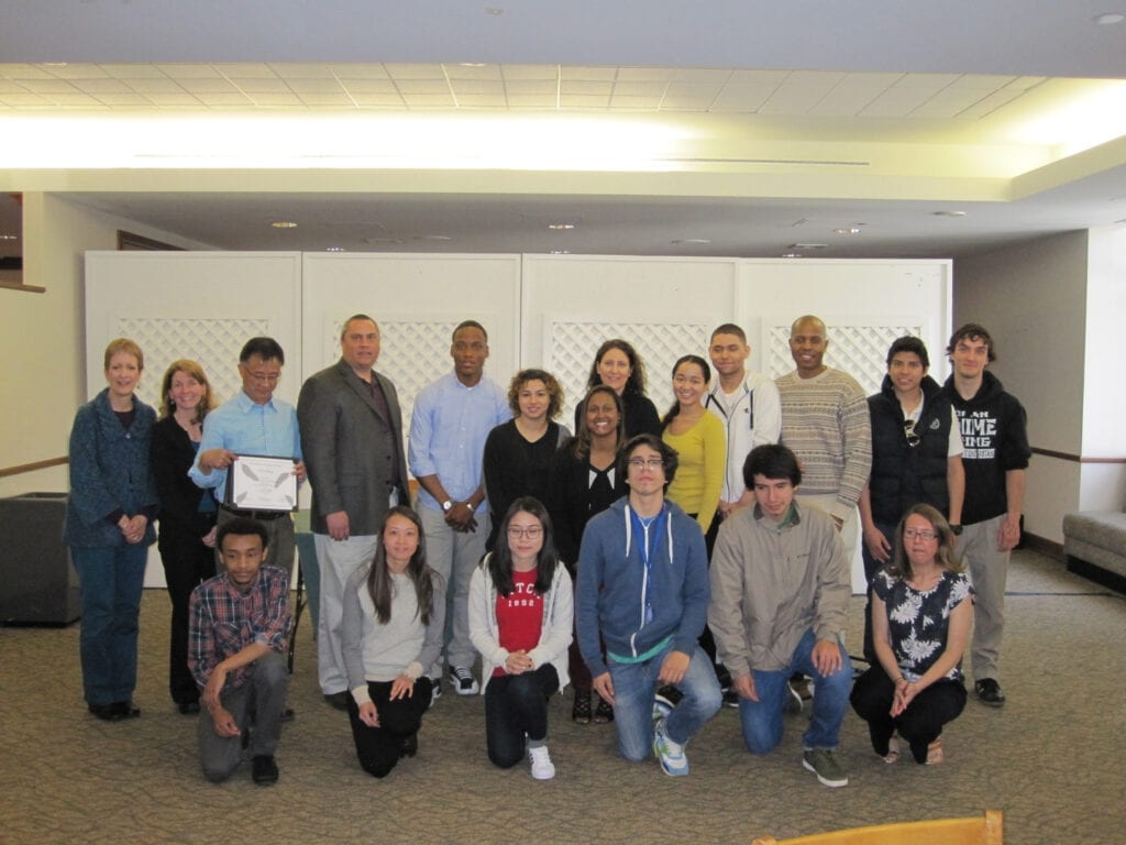 A group of people posing for a picture.